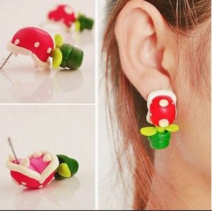 Mario piranha plant earrings